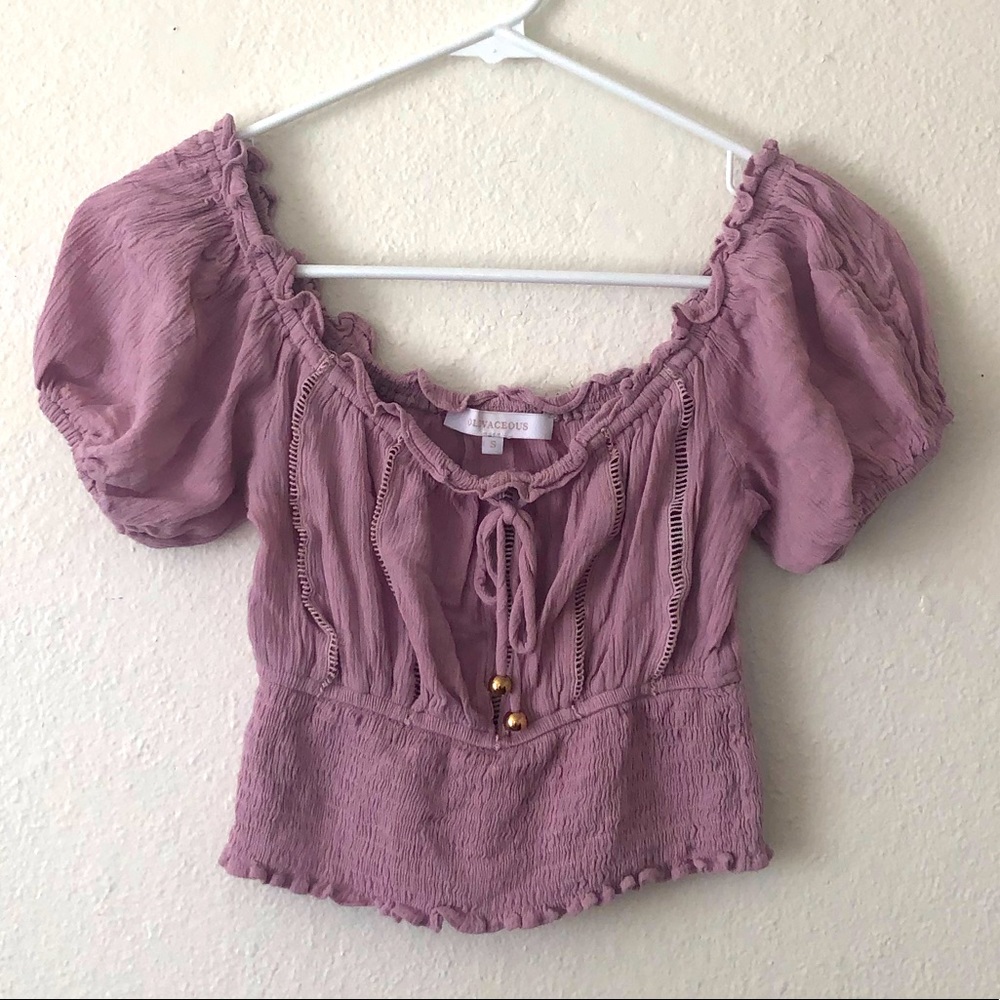 Ruffle Sleeve cropped shirt